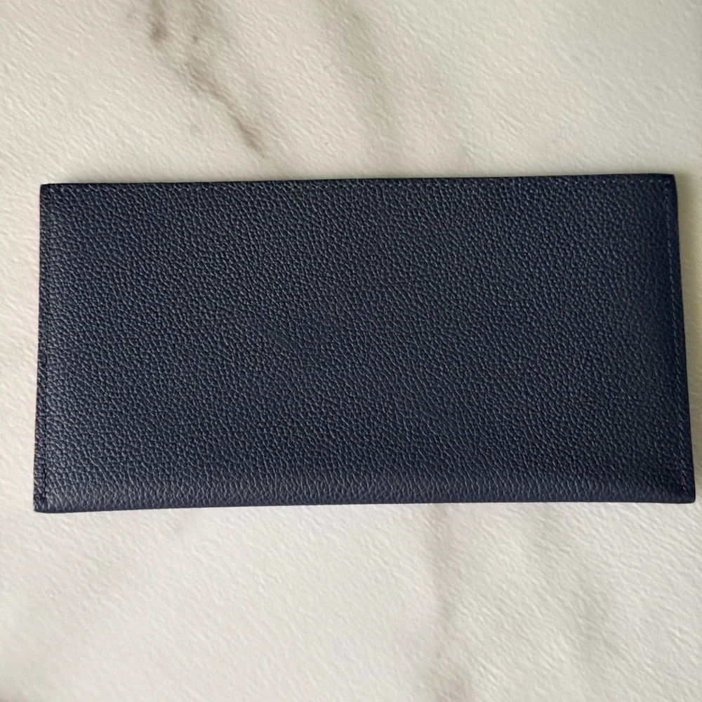 Louis Vuitton Navy Blue Leather Card Holder Insert Like New Authentic